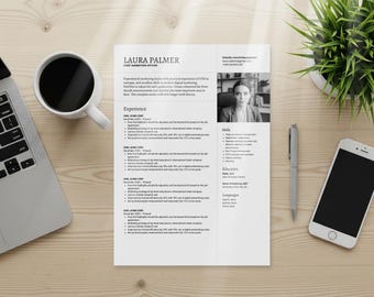 BUNDLE: Classic style ATS-friendly Canva resume template + simplified one column for older ATS, Microsof Word, Google Docs + free guide