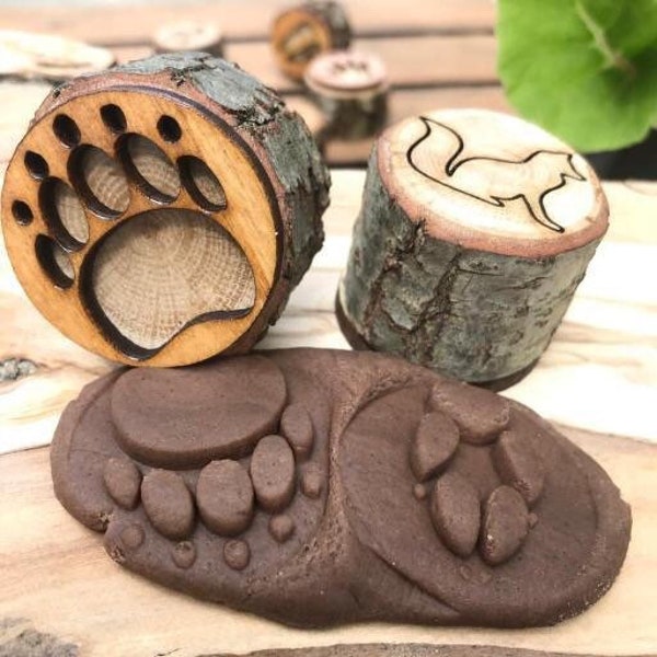 Animal Tracks Playdough stampers - animal track stamps - 9 pieces animal tracks - playdoh stamps - christmas gift