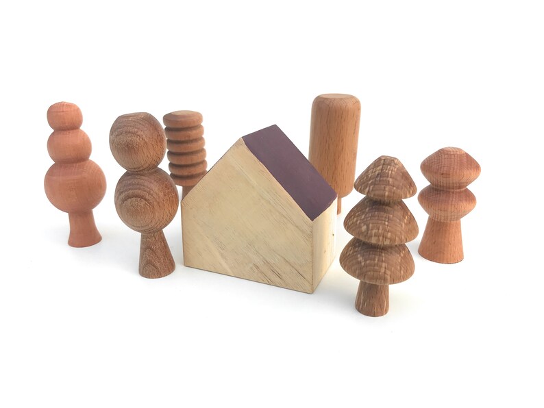 Wooden Tree Toy Set Forest Toy Set Playset Nursery Decor Etsy