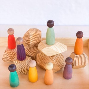 Balancing Stones, Wooden Rocks, Wooden Stones, Building Blocks ...