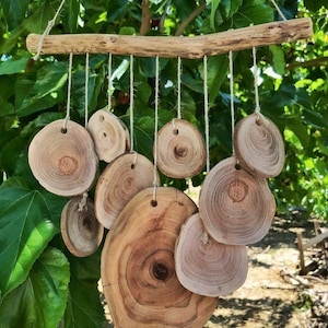 Silent Wind Chime Mobile, Wooden Wind Chime, Natural Wood Mobiles, Wooden Wall Hanging, Unique Wind chimes, Boho Chimes, Christmas Gift