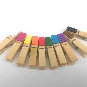 Hölzerne Nummerierte farbige Wäscheklammern, Lernspielzeug, Montessori-Klassenzimmer, Feinmotorik