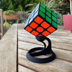 Rubik's Cube Stand – 3D Printed PLA Display Holder for Puzzle Cubes | Colorful Minimalist Cube Organizer Gift for Gamers & Collectors