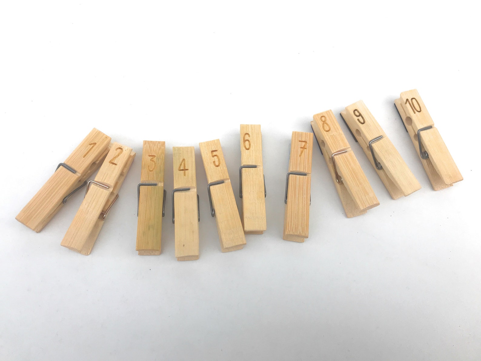 Wooden Numbered Colored Clothespins Educational Toy Learning Etsy