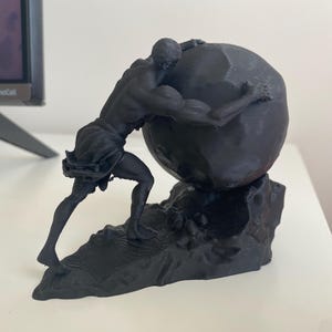 Sisyphos Statue | Greek Mythology Desk Decor | Minimalist Perseverance Sculpture | Modern PLA Art Figurine