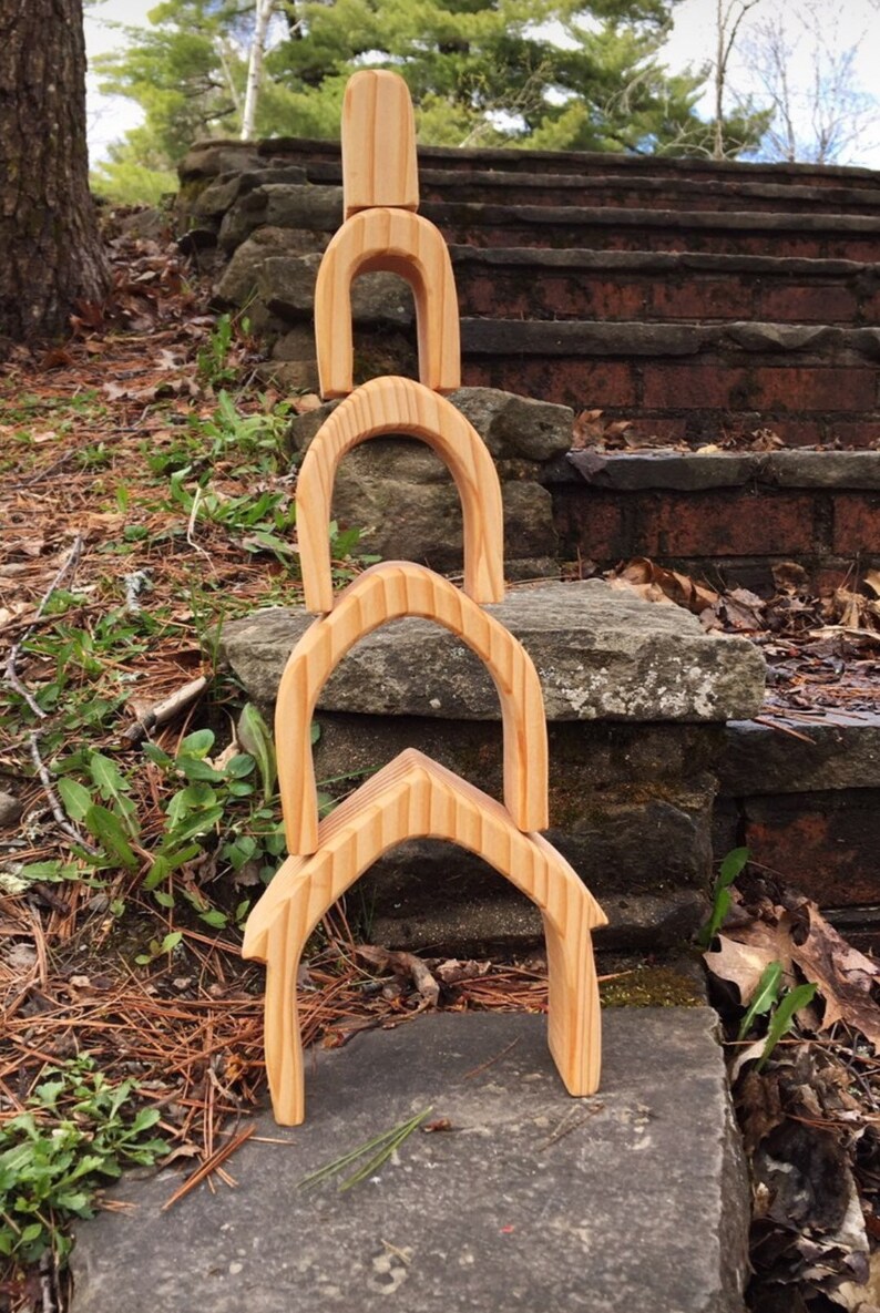Wooden House Stacker Natural Stacker Rainbow Stacker | Etsy