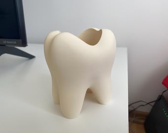 歯の形をした歯ブラシホルダー - 3DプリントPLAバスルームオーガナイザー、子供と大人のためのかわいい歯スタンド