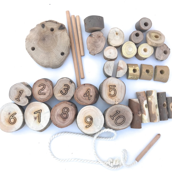 Montessori Math Set, Waldorf classroom, Number Lacing Toy, Wooden Sorting Toy, Reggio Emilia, Montessori Classroom, Teacher resources