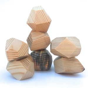 Balancing Stones, Wooden Rocks, Wooden Stones, Building Blocks ...