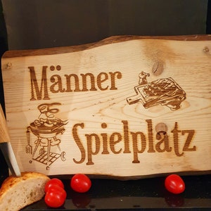 rustic wooden sign, hanging sign, saying, men&#39;s playground, barbecue area, wall decoration, wooden decoration, wooden picture, Father&#39;s Day, men&#39;s gift,