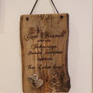 Rustikales Holzschild Aufhängeschild Spruch Gute Freunde Etsy.de