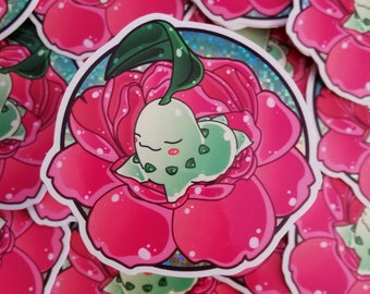 Pokémon Glitter Sticker Bayleef / Germignon glitter sticker