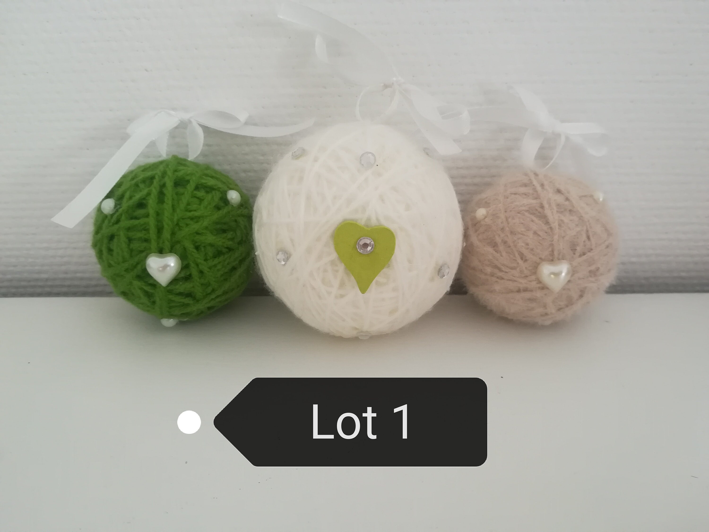 Lot de Boules Noël en Laine Pour Suspension Sapin Décoration Noël