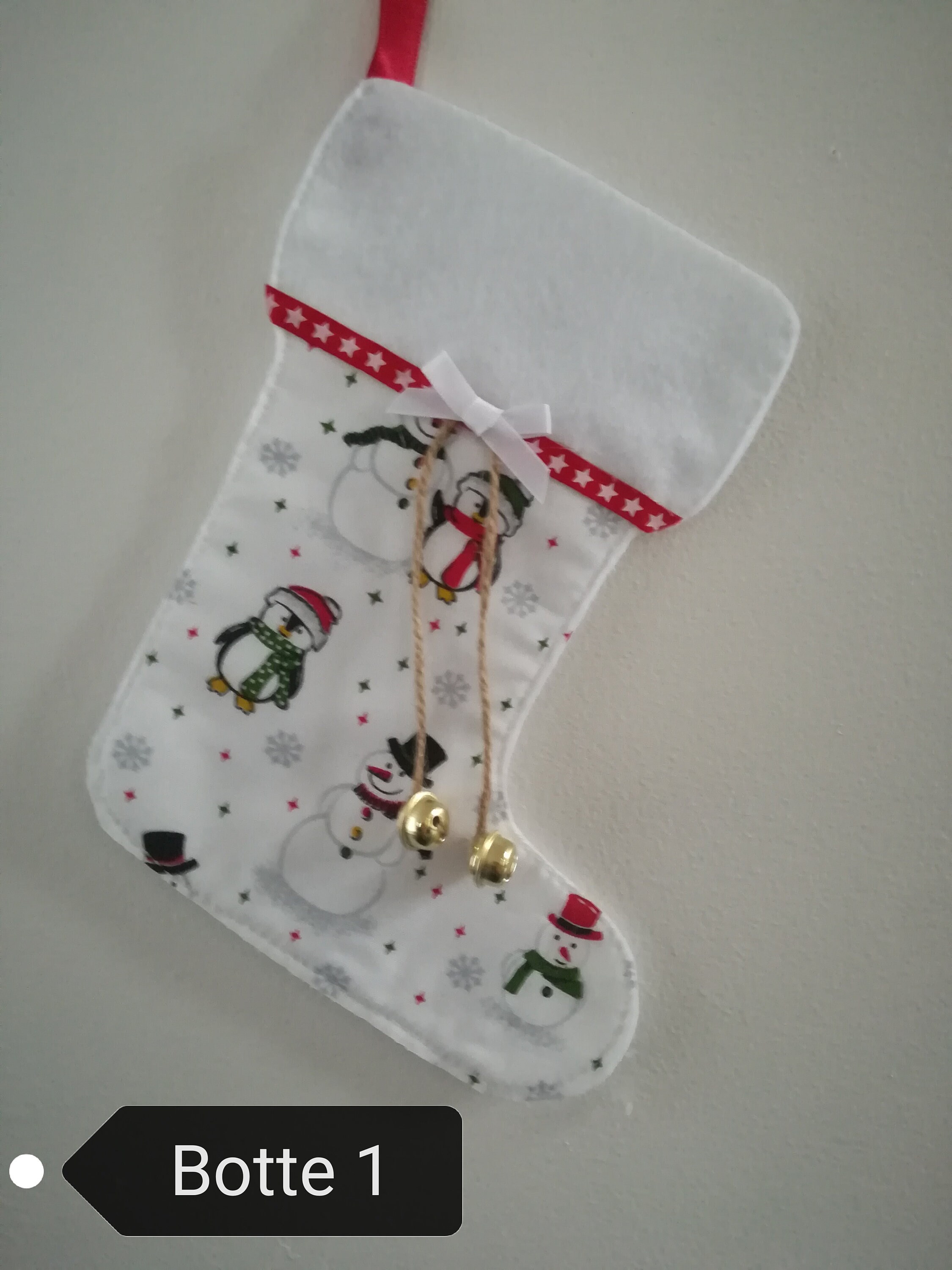 Botte ou Chaussette de Noël Personnalisée en Tissu et Feutrine