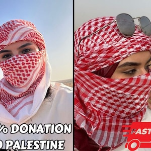Keffiyeh Shemagh Arab Scarf 100% Cotton, Palestinian Scarf Military Desert Keffiyeh Scarf, Men Women Bandana, Palestine Keffiyeh head wrap