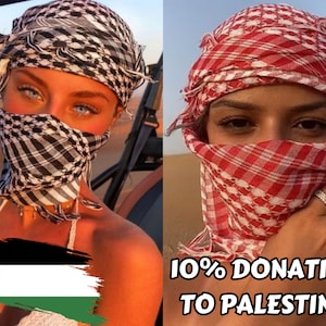 Keffiyeh Shemagh, Arabs unisex scarf, Shemagh Palestinian Scarf, 100% Cotton Arabic Keffiyeh Military Desert Scarf, Bandana, Free Palestine