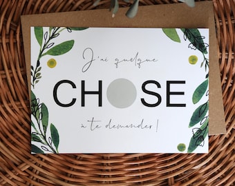 Carte à gratter personnalisée  - "Veux-tu être ma marraine (mon parrain/mon témoin) ?" - vert - A6