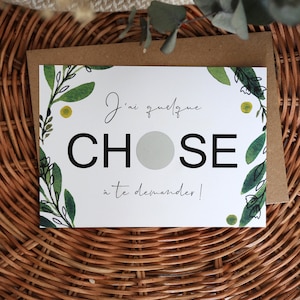 Carte à gratter personnalisée  - "Veux-tu être ma marraine (mon parrain/mon témoin) ?" - vert - A6