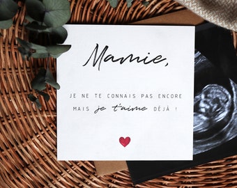 Carte personnalisée  - annonce grossesse - 15 cm x 15 cm