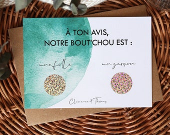 Carte à gratter personnalisée - annonce sexe bébé - vert - A6