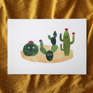 Karte /Poster "Cactus" Aquarell - A4, A5, A6