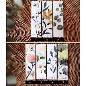 Lot of 3 custom bookmarks - watercolor - 4.5 cm x 16 cm
