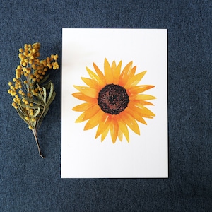 Carte/affiche "Tournesol" aquarelle - A4, A5, A6