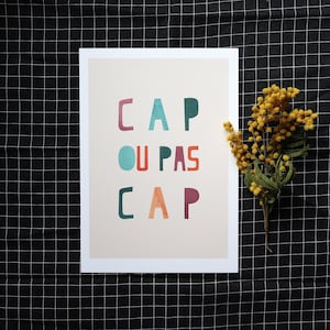 Carte/affiche "Cap ou pas Cap" aquarelle - A4, A5, A6 - affiche enfant - illustration enfant
