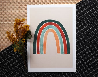 "Rainbow" watercolor card/poster - A4, A5, A6 - children's poster - children's illustration