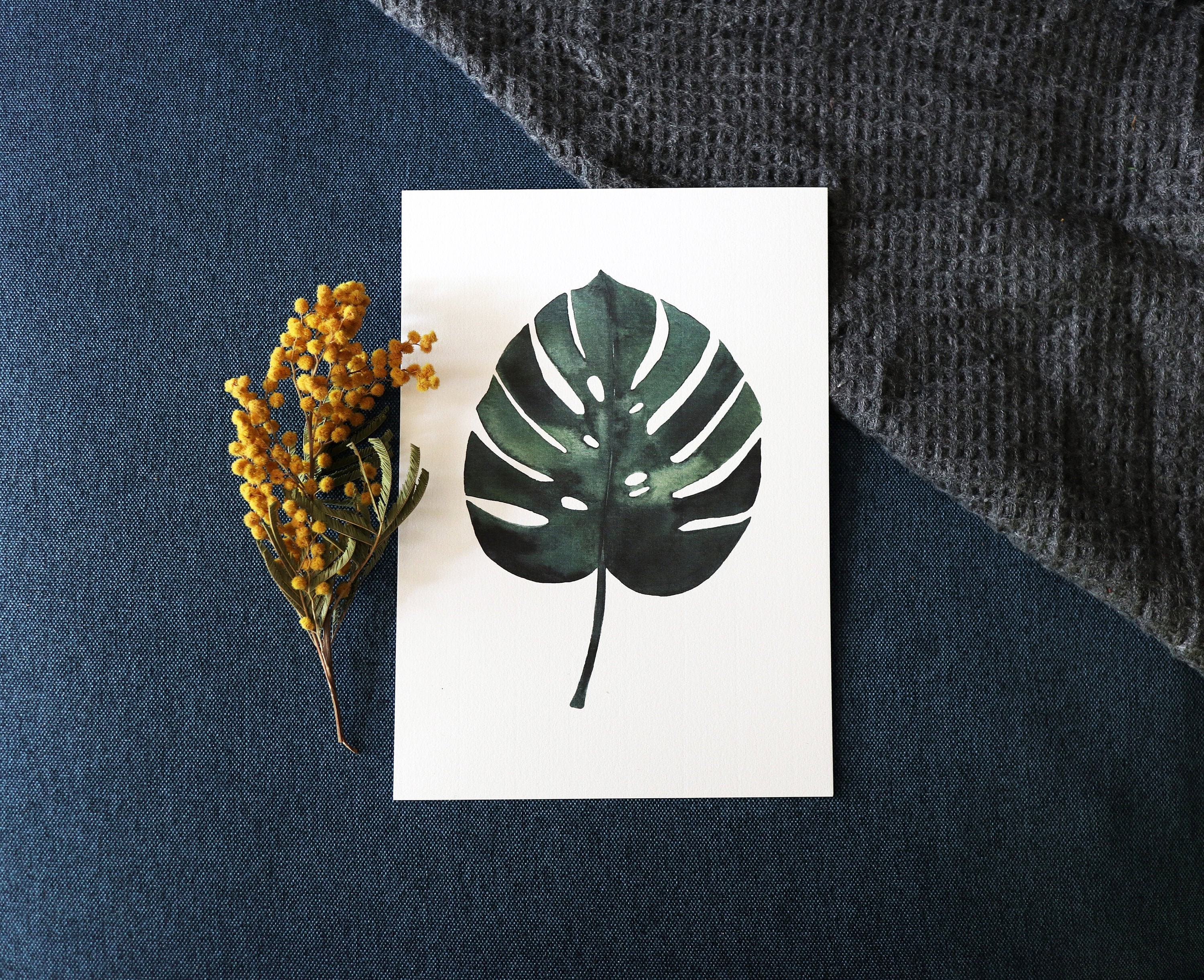 Carte/Affiche Monstera Aquarelle - A4