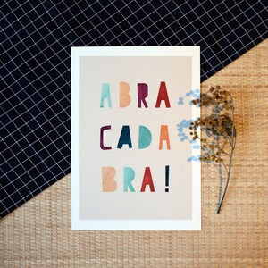 Carte/affiche "Abracadabra !" aquarelle - A4, A5, A6 - affiche enfant - illustration enfant