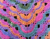 Multicolor Rainbow Crochet Knitted Triangular Warm Lace Women Shawl