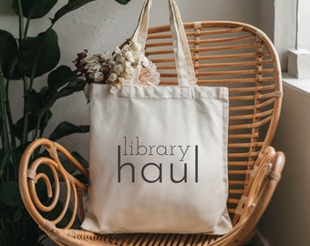 Canvas draagtas bibliotheek voor bibliothecaris Boekentas voor haar Cadeau voor boekenliefhebber Literatuurcadeau