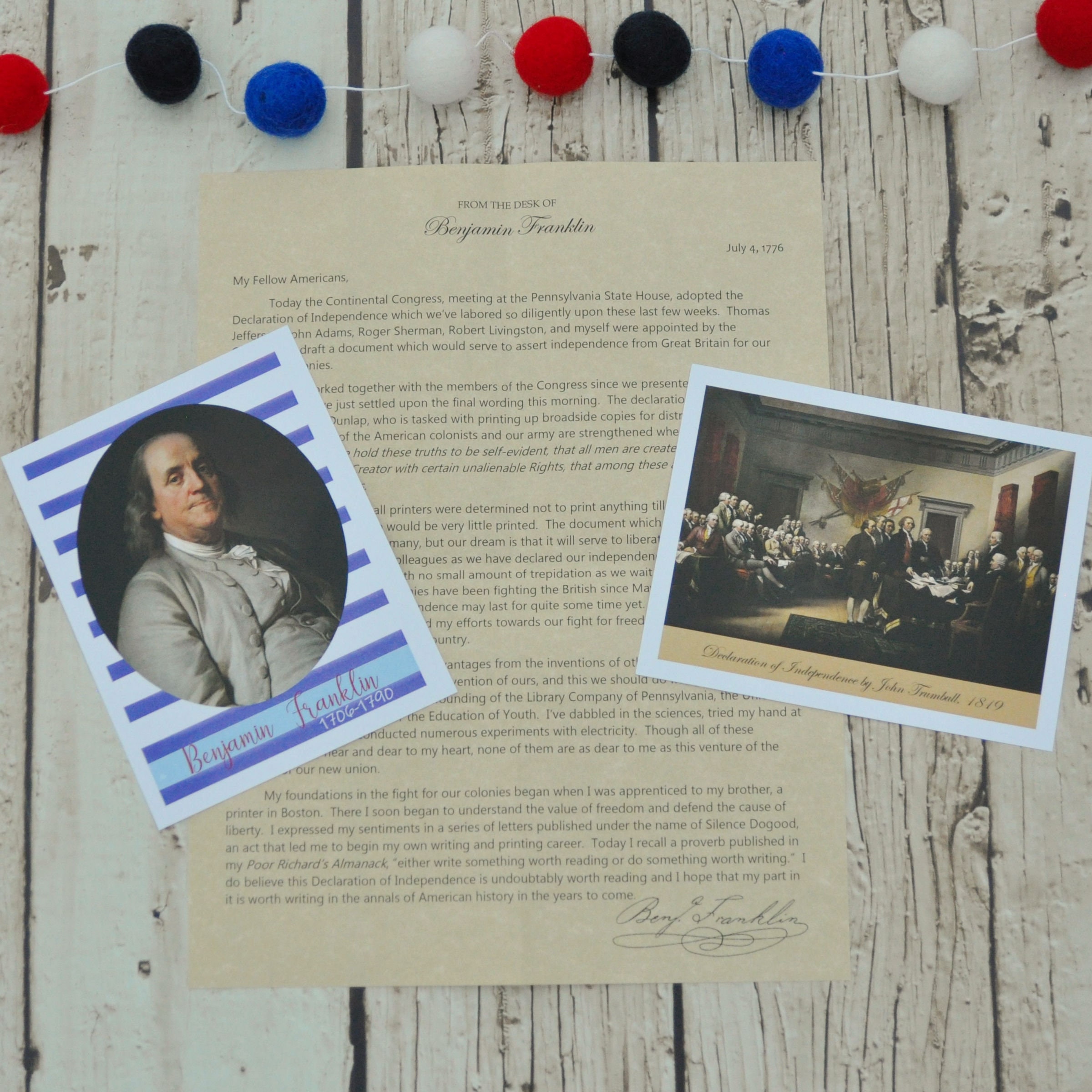 Benjamin Franklin Unit Study, American History Printable (digital ...
