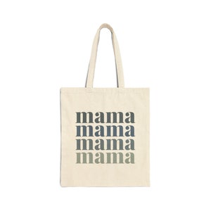 Mama Tote Bag Coastal Blue Colors Bag for Mom Mothers Day Gift Idea Mom Bag Mom Birthday Gift