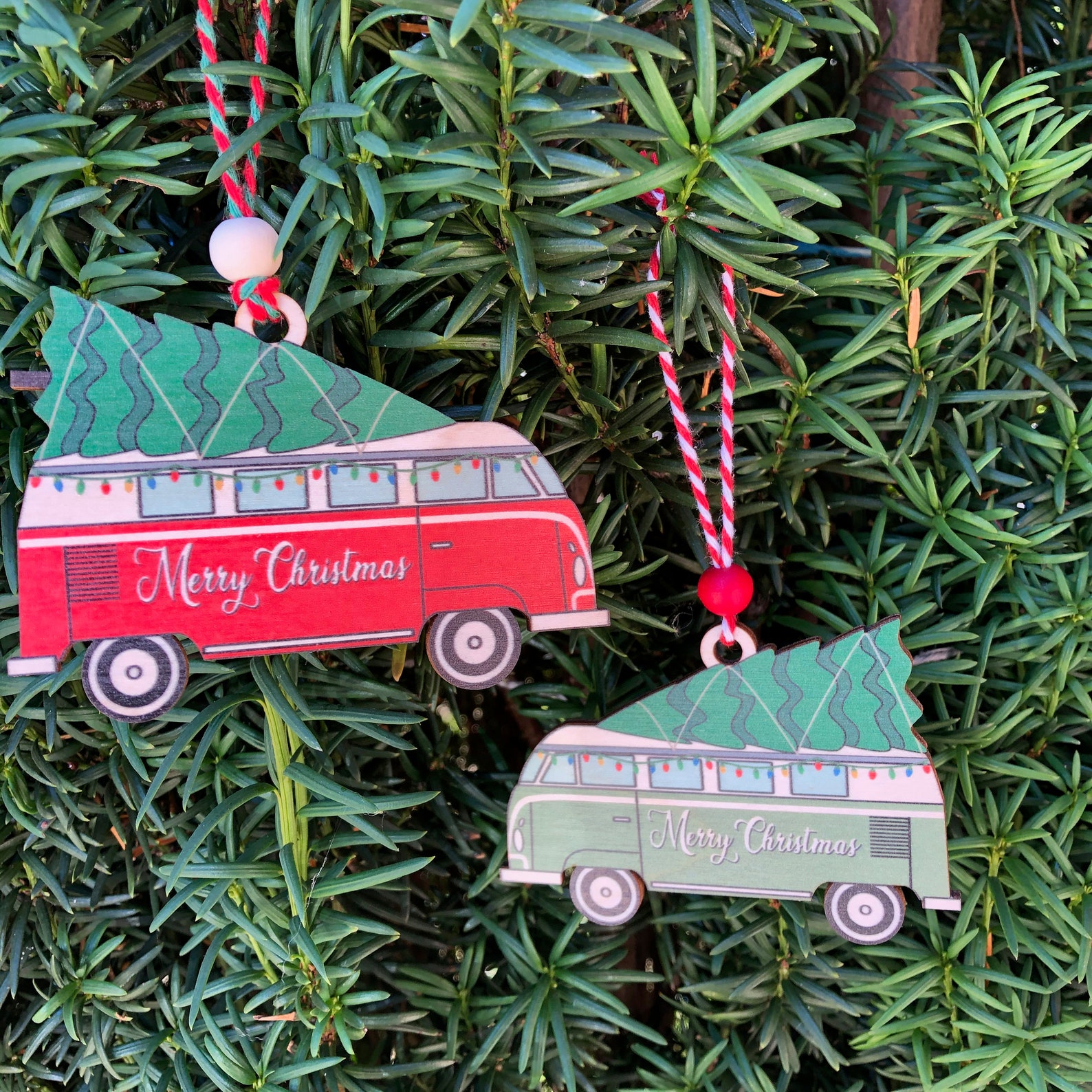 Camper Van Christmas Ornament tree on roof vintage camper  Etsy