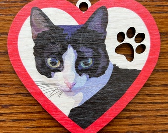 Tuxedo Shorthair Cat Ornament - Christmas Ornament