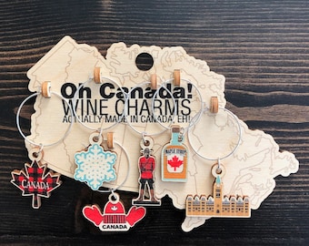 Oh Canada Wine Charms Set