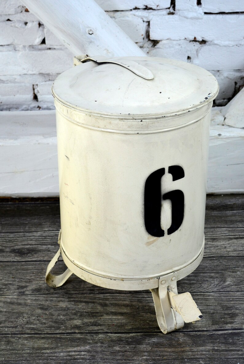 Industrial Wastebasket Trashcan Medical 1964 Etsy