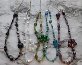 Beaded Choker Necklaces with Gemstones and Fused Glass