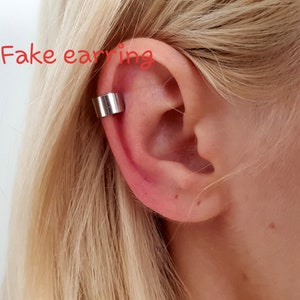 Oormanchet zonder piercing, zilveren oormanchet, nepoormanchet, manchetoorbellen, neppiercingmanchet, oormanchetten, oormanchet zonder piercing, waterdichte oorbellen