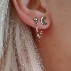 Doppelpiercing Ohrring, Knorpelkette, Stylische Ohrringe, Double Piercing Ohrringe, Knorpel Piercing, Hypoallergen