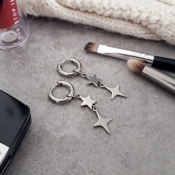 Minimalist Star Charm Huggie Earrings