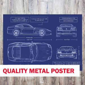 Ferrari La Ferrari Digital Blueprint Poster | Car Enthusiast Ferrari La Ferrari Digital Blueprint Poster | Car Enthusiast