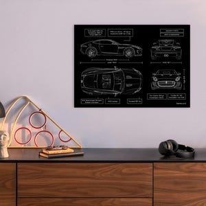 Jaguar F-TYPE S 2013–2019 Blueprint Metal Poster – Luxury Sports Car Wall Art, Personalized Gift for Car Lovers, Doctors & Entrepreneurs image 6