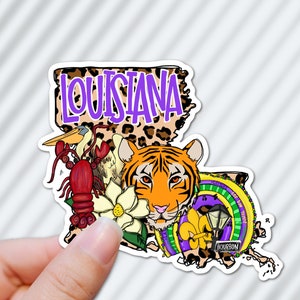 Louisiana State Icons Sticker; Louisiana Decal