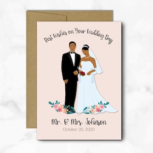 Personalized Wedding Card: Custom Bride and Groom Congratulations