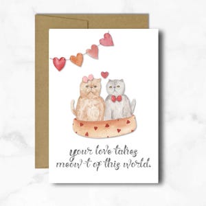 Valentine Card for Cat Lovers; Cat Valentine Card for Boyfriend; Cat Valentine card for Girlfriend