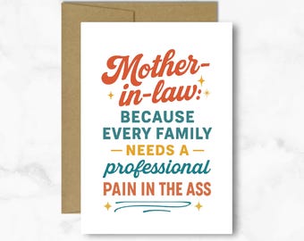 Funny Mother-in-Law Card: Pain in the Ass