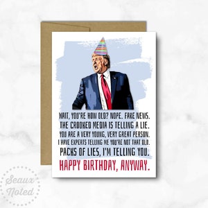 Funny Trump Birthday Card for Friends & Dad